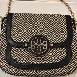 Tory Burch cross body bag black and ivory